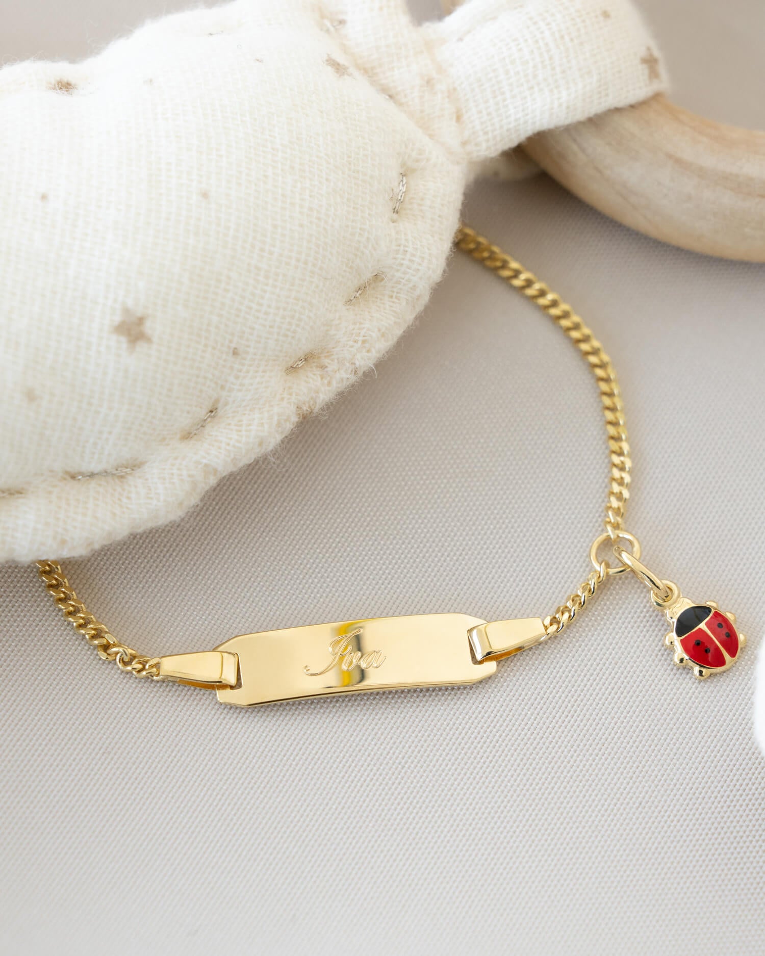 Gravurarmband Gravurplatte Marienkäfer