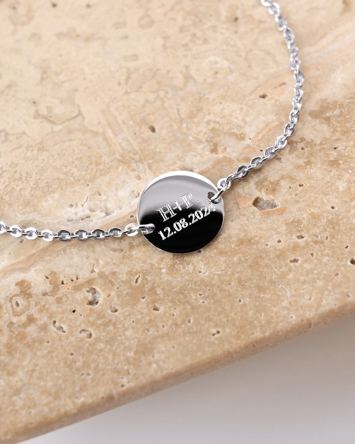 Gravurarmband Gravurplatte Rund