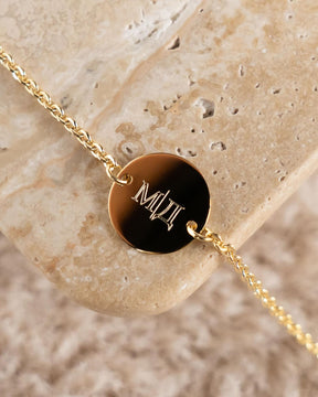 Initialen Gravurarmband Gravurplatte Rund
