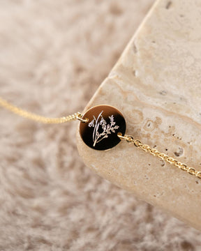 Geboorte bloem graveren armband graveerplaatje rond