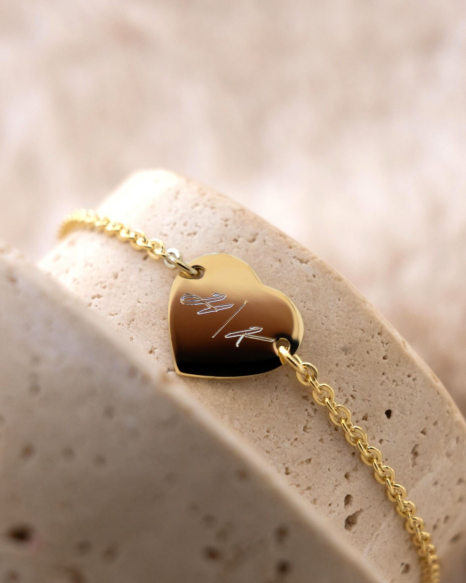 Initialen Gegraveerde Armband Gegraveerde Plaat Hart