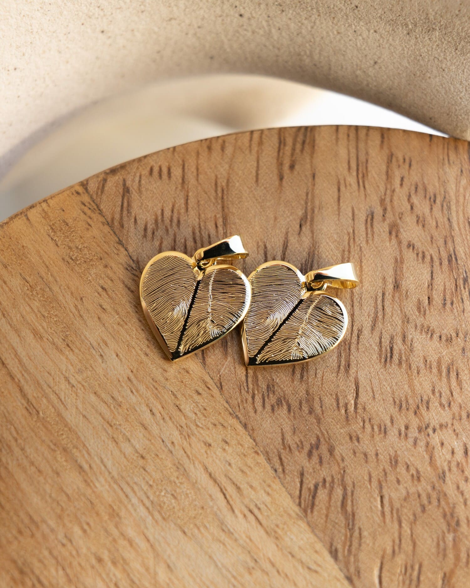 Heart Necklace Engraved Plate Pendant 12mm