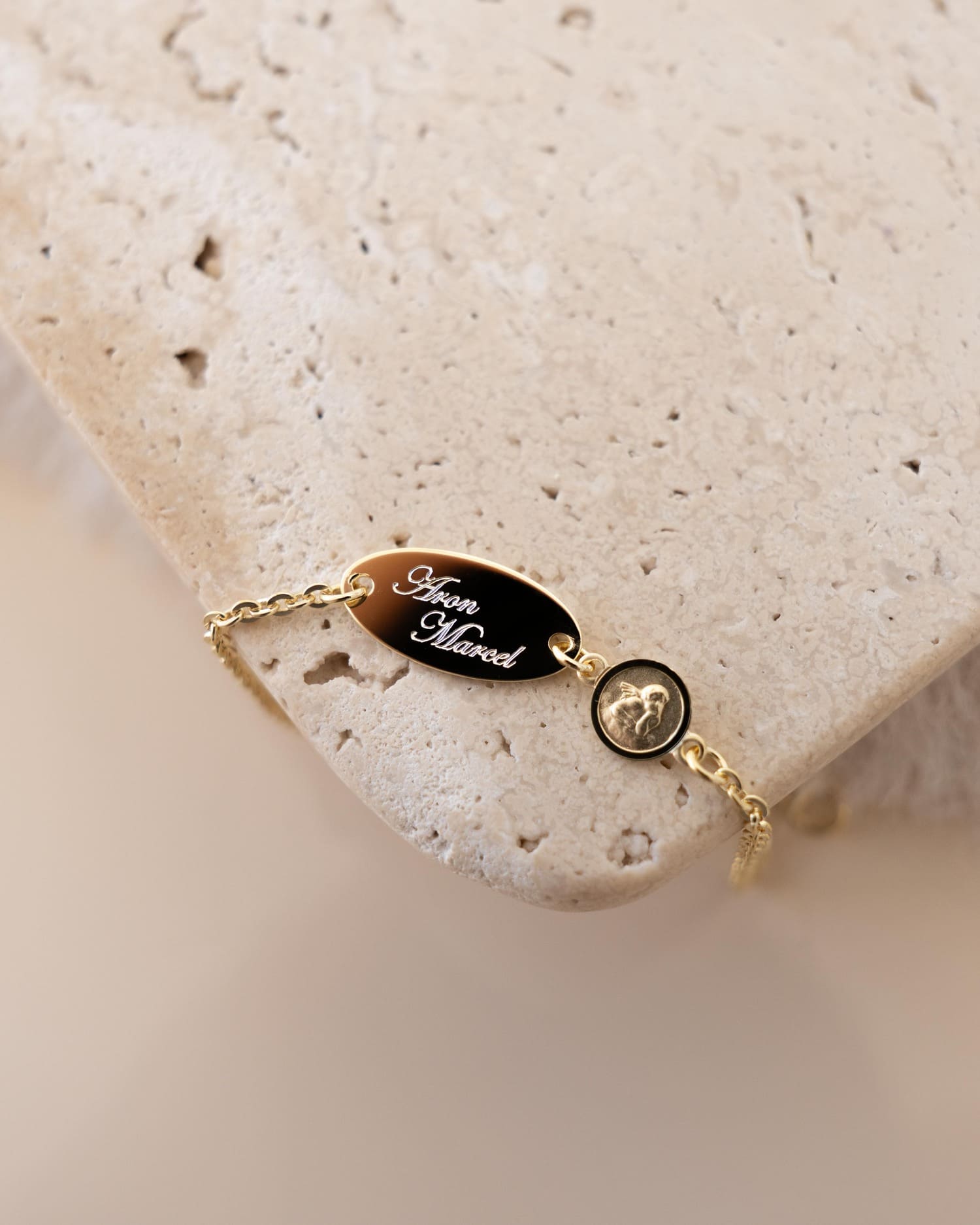 Engraved bracelet, engraved plate, guardian angel