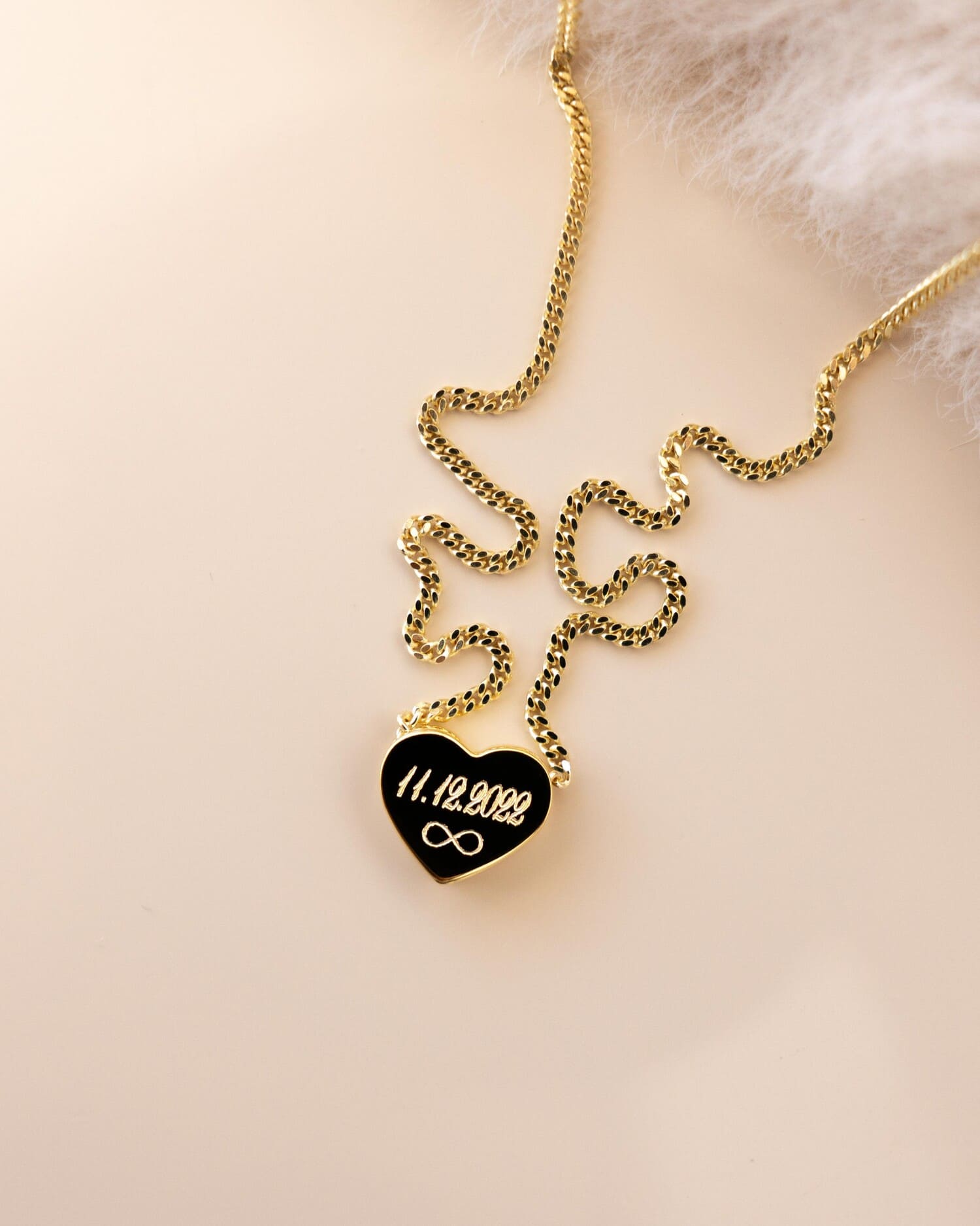 Hart ketting graveren plaat hanger