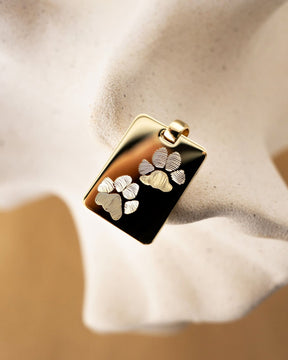 Engraved plate necklace pendant rectangle