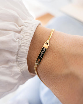 Gegraveerde armband, graveerplaatje, hart