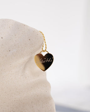 Handwriting Uploud heart necklace engraving plate pendant