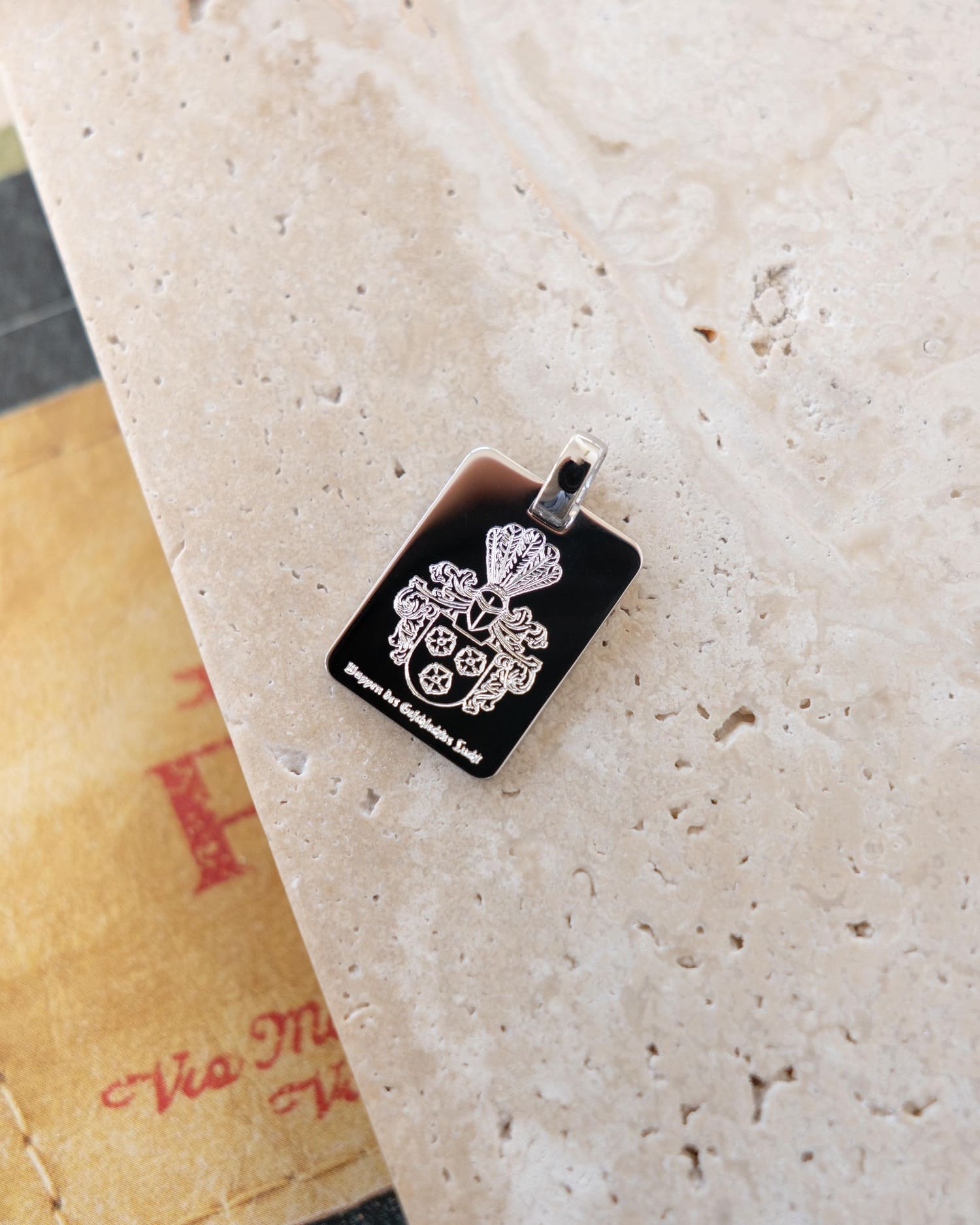 Image/graphic upload Engraving plates necklace pendant rectangle