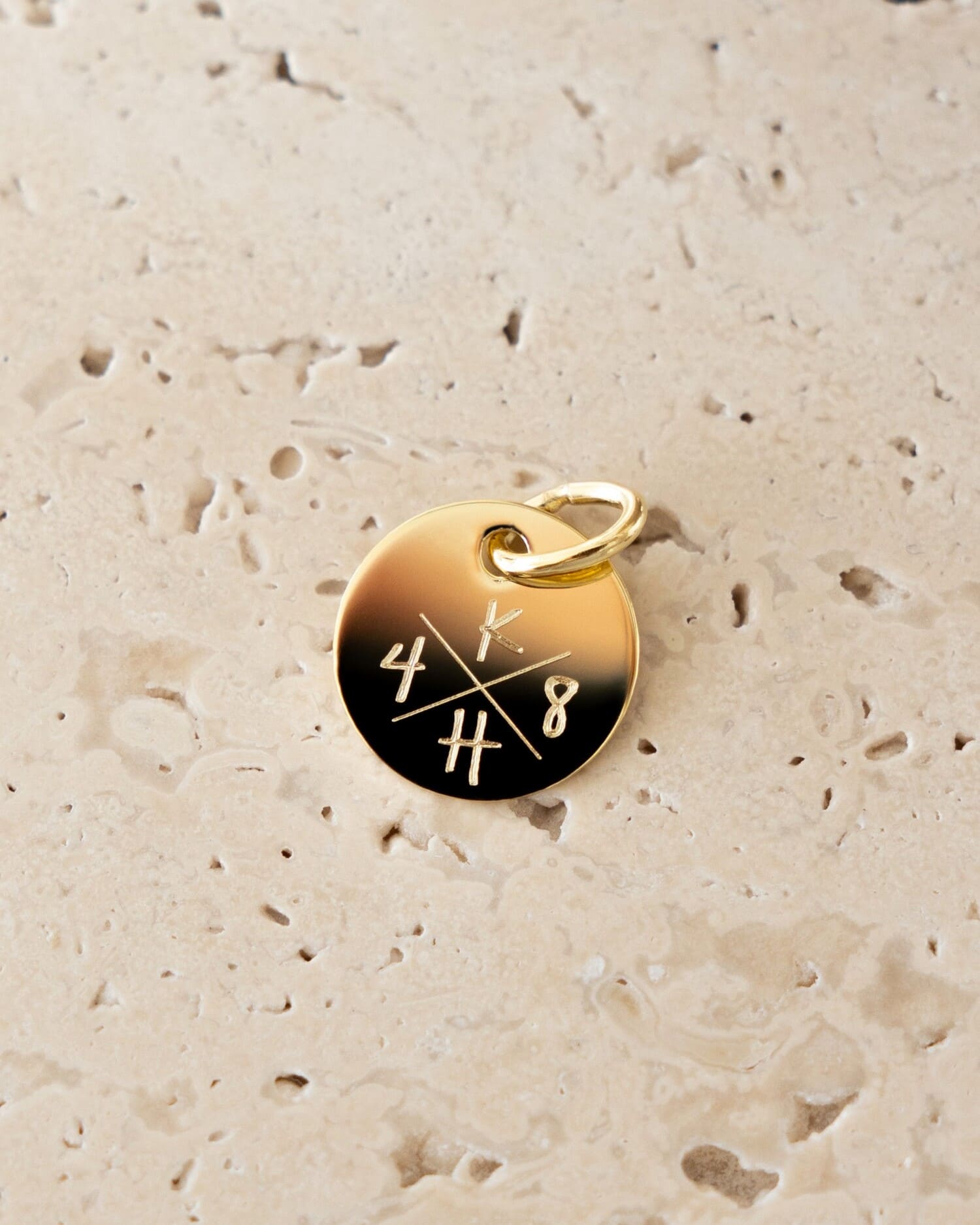 Initiaal Gegraveerde Plaat Halsketting Hanger Rond 12mm