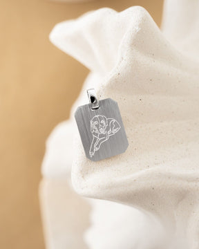 Engraved Plate Necklace Pendant Octagon