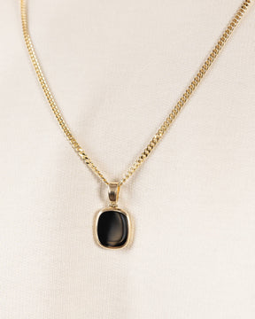 Onyx Square Gravurplatte Halskette