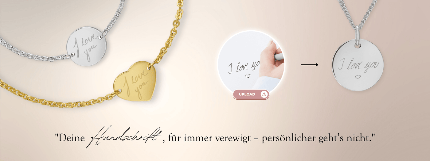 Engraved bracelets for women - Custom handwriting - 333/585 gold
