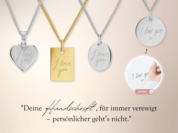Schmuck mit Handschrift Gravur