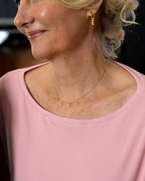 Namenskette / Buchstaben Halskette Zirkonia