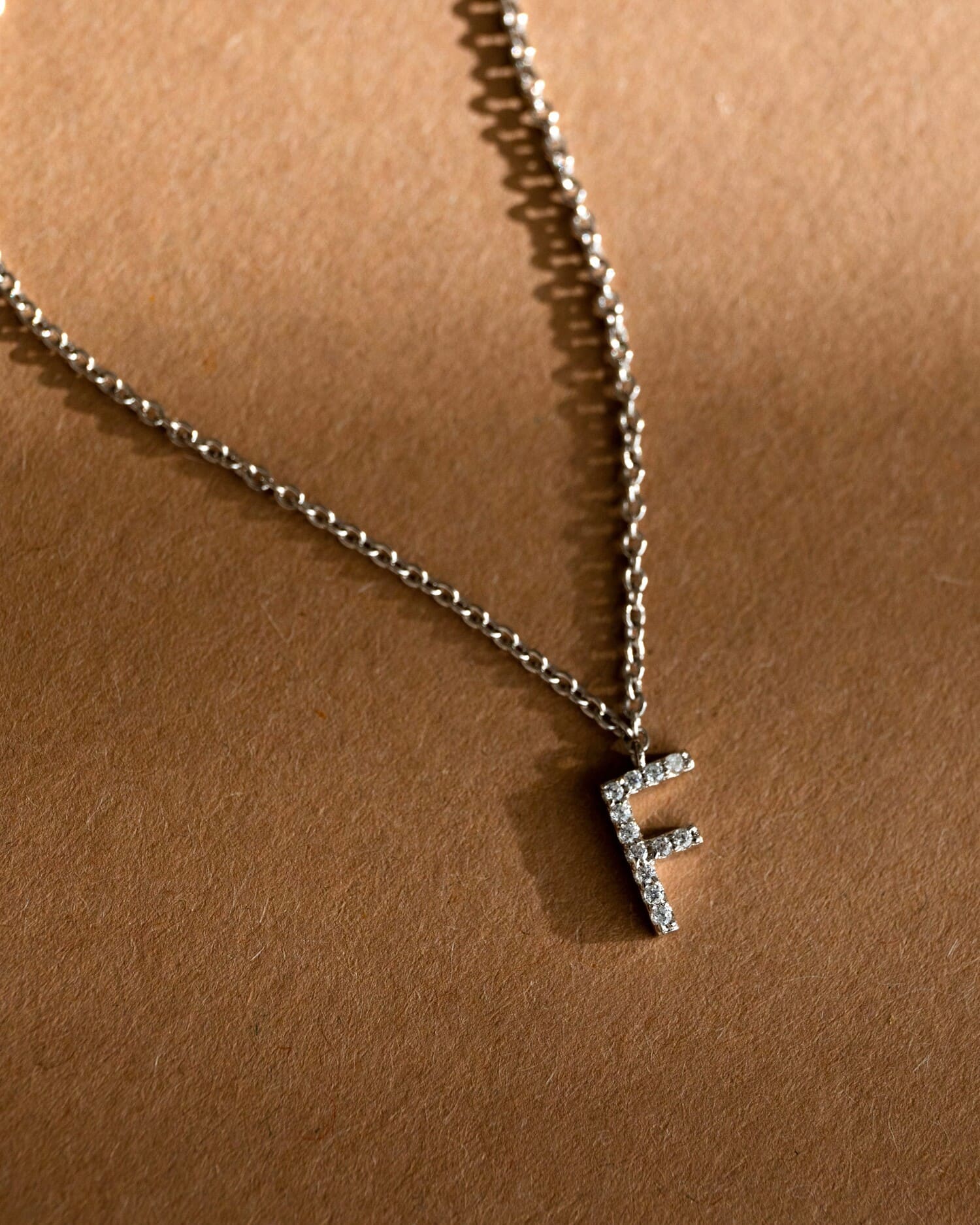 Letter Necklace with Zirconia