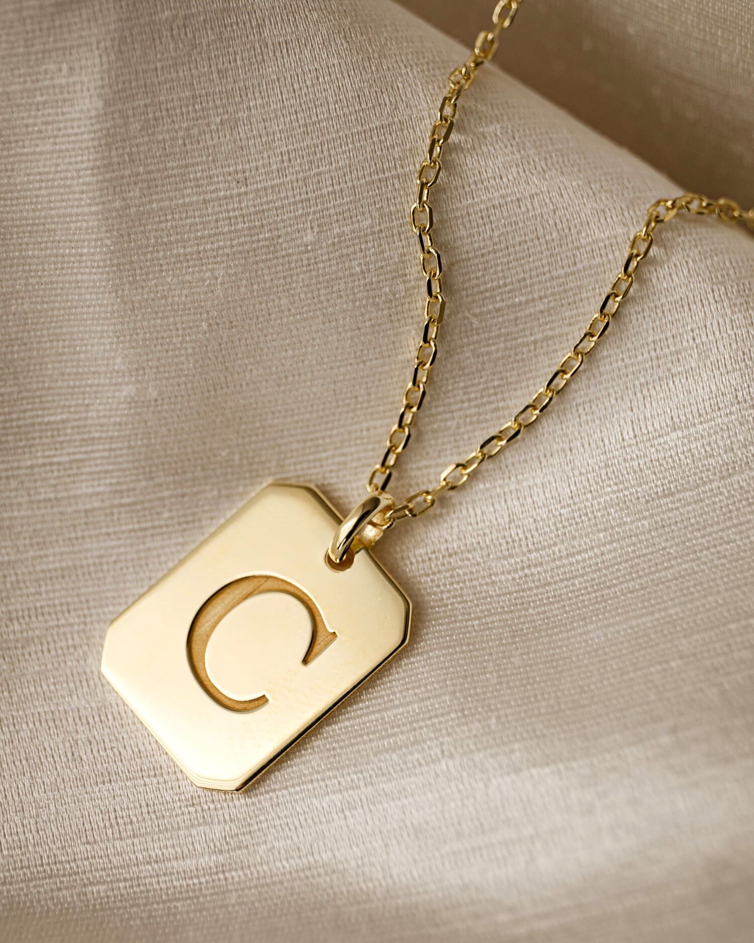 Letter Necklace Octagon