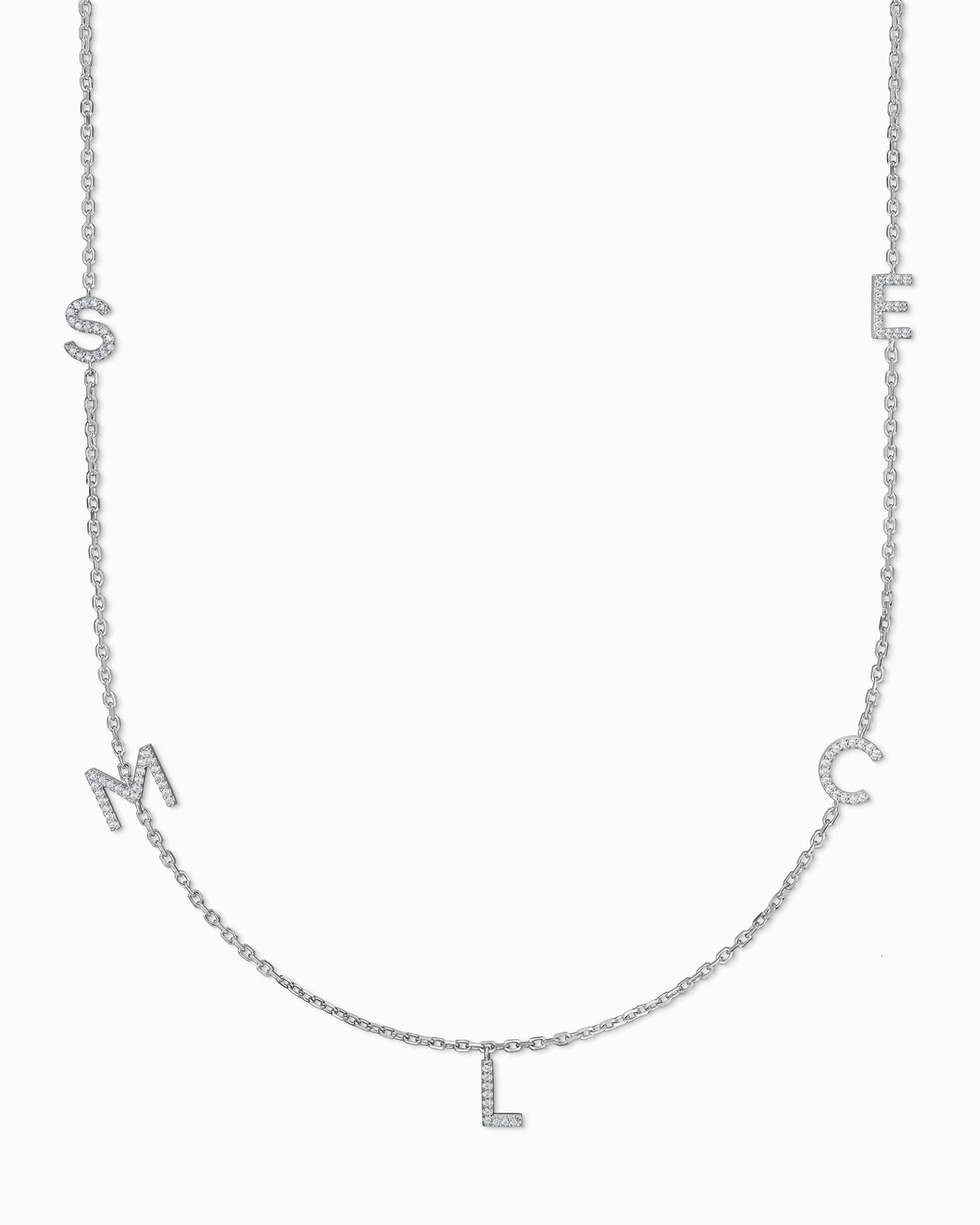Letter Necklace with Zirconia