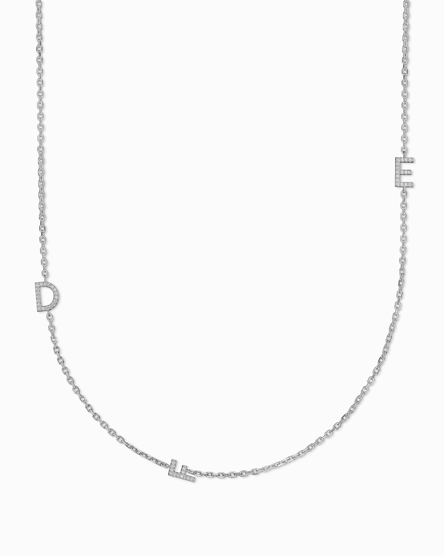 Letter Necklace with Zirconia