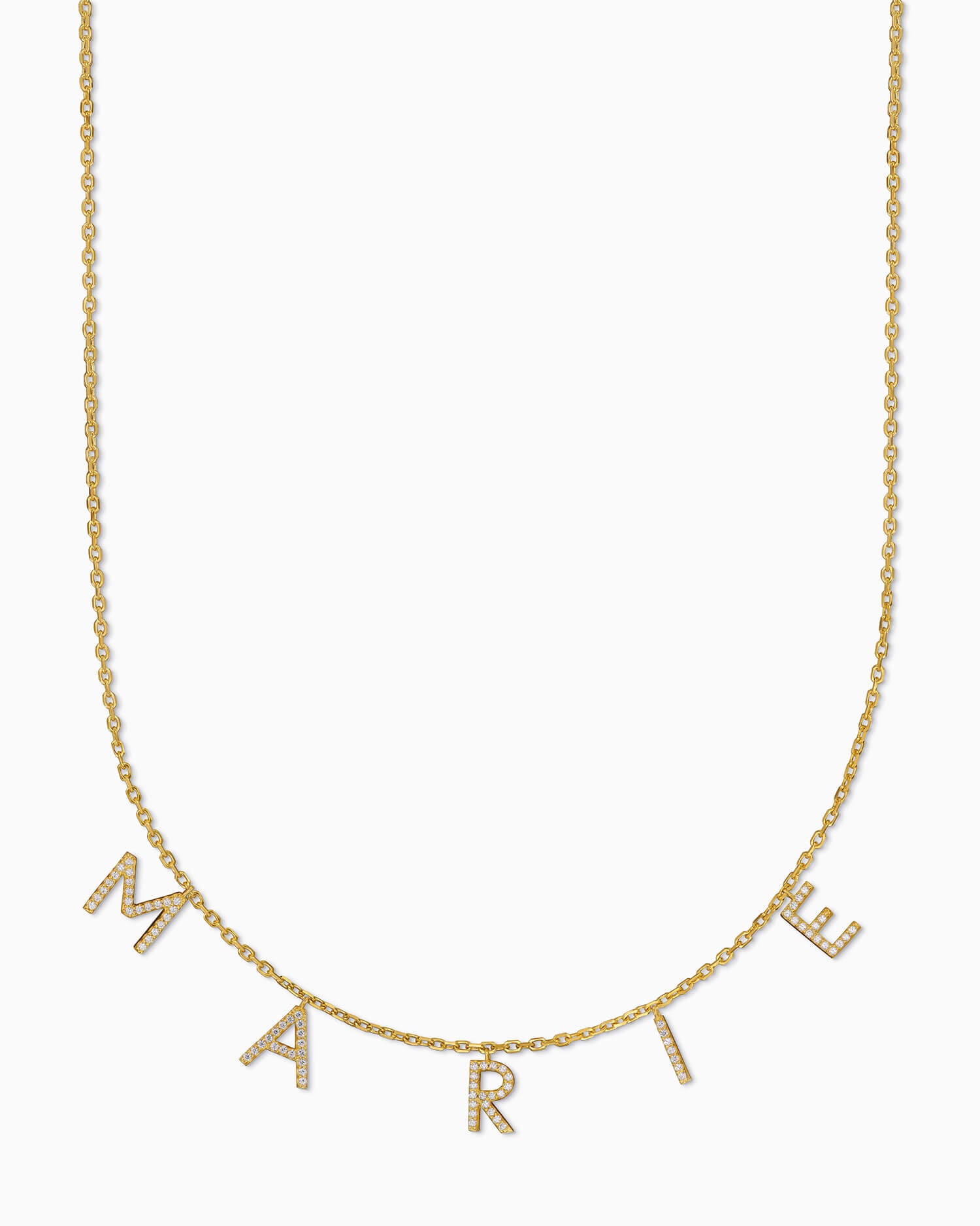 Name necklace / Letter necklace with zirconia