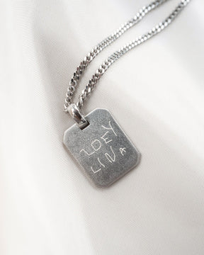 Handschrift Upload Gravurplatten Halskette Anhänger Oktagon