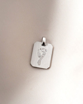 Fußabdruck Gravurplatten Halskette Anhänger Oktagon