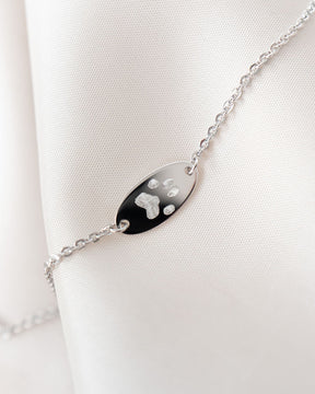 Gravurarmband Gravurplatte Oval Zirkonia