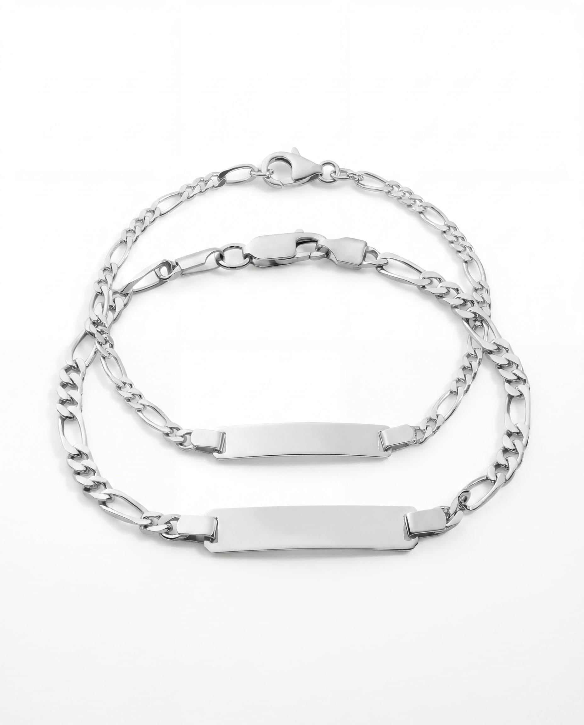 Partner Bracelet Engraved Bracelet Figaro
