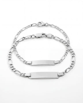 Partner Bracelet Engraved Bracelet Figaro