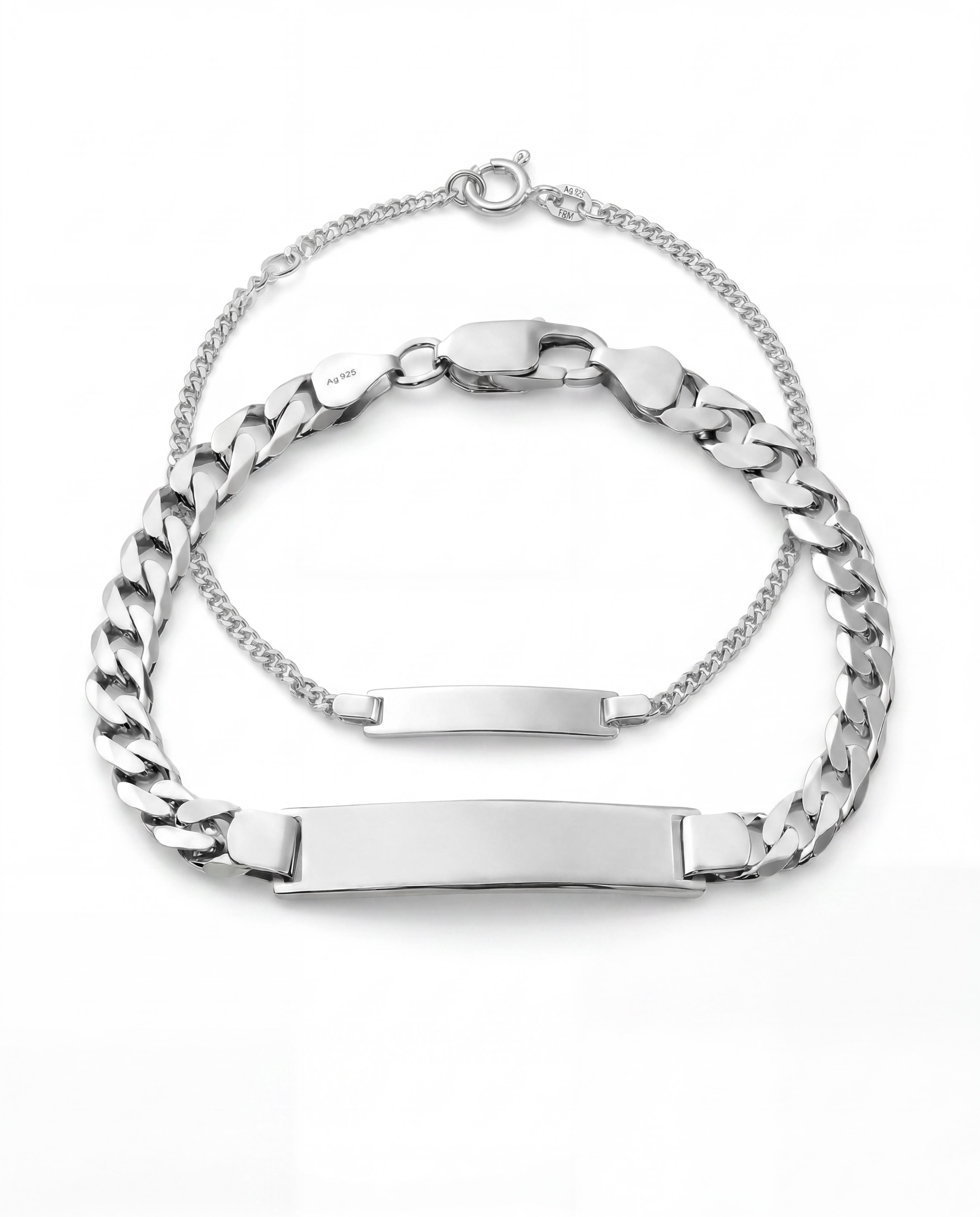 Couple Bracelets, Engraved Bracelet, Curb Chain