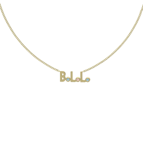 Naamketting met letters en geboortesteen