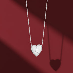 Halsketting met hartjes en initialen, zirkonia