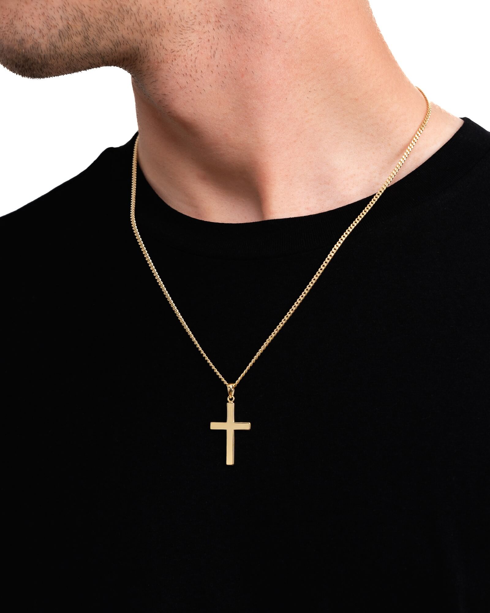 Cross necklace engraving plate pendant Polished