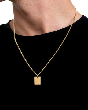 Initials engraving plates necklace pendant rectangle