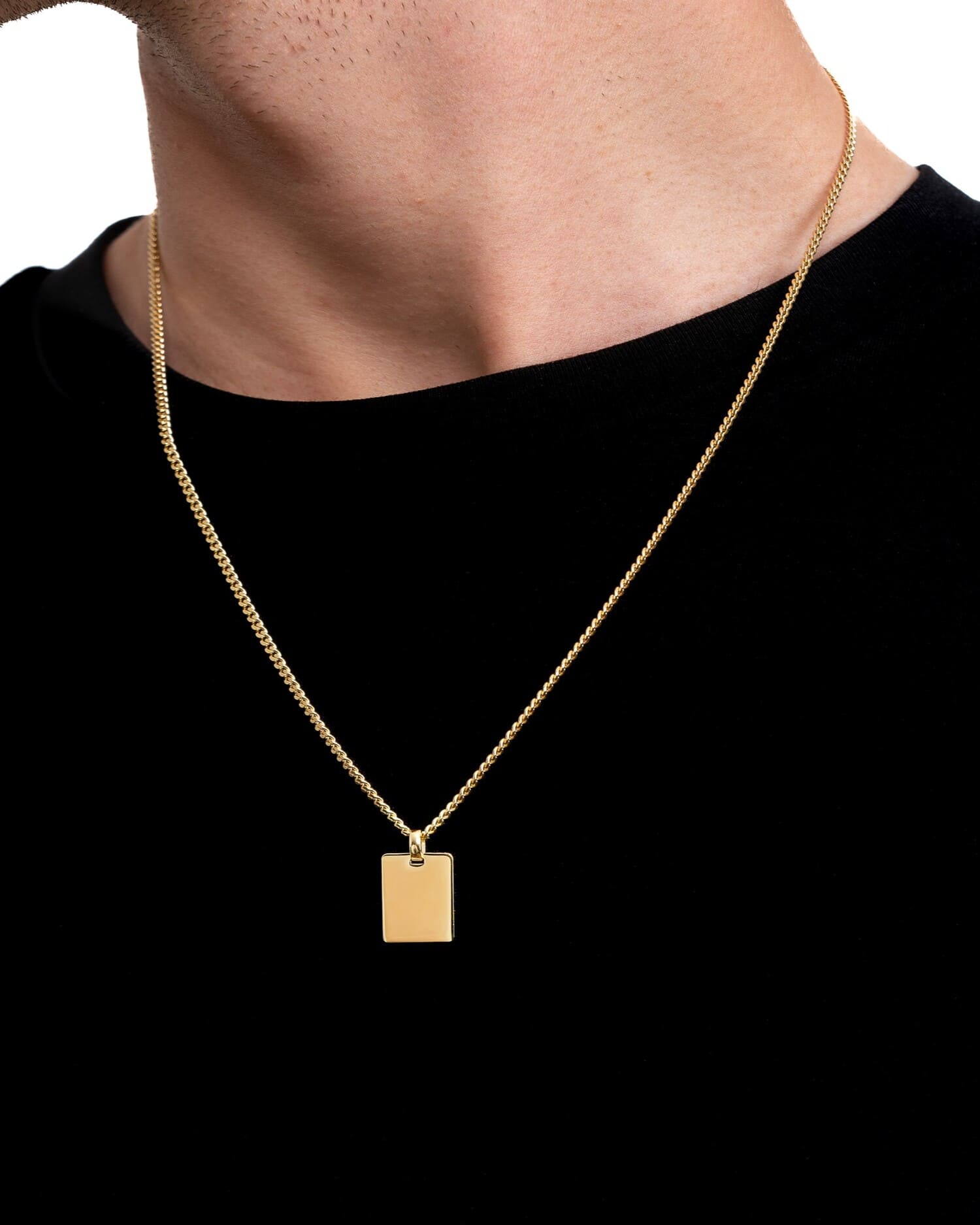 Handprint engraving plates necklace pendant rectangle