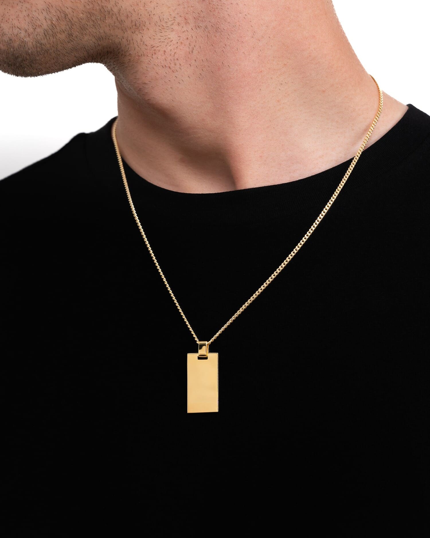 Handprint engraving plates necklace pendant rectangle