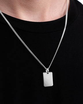 Handprint engraving plates necklace pendant rectangle