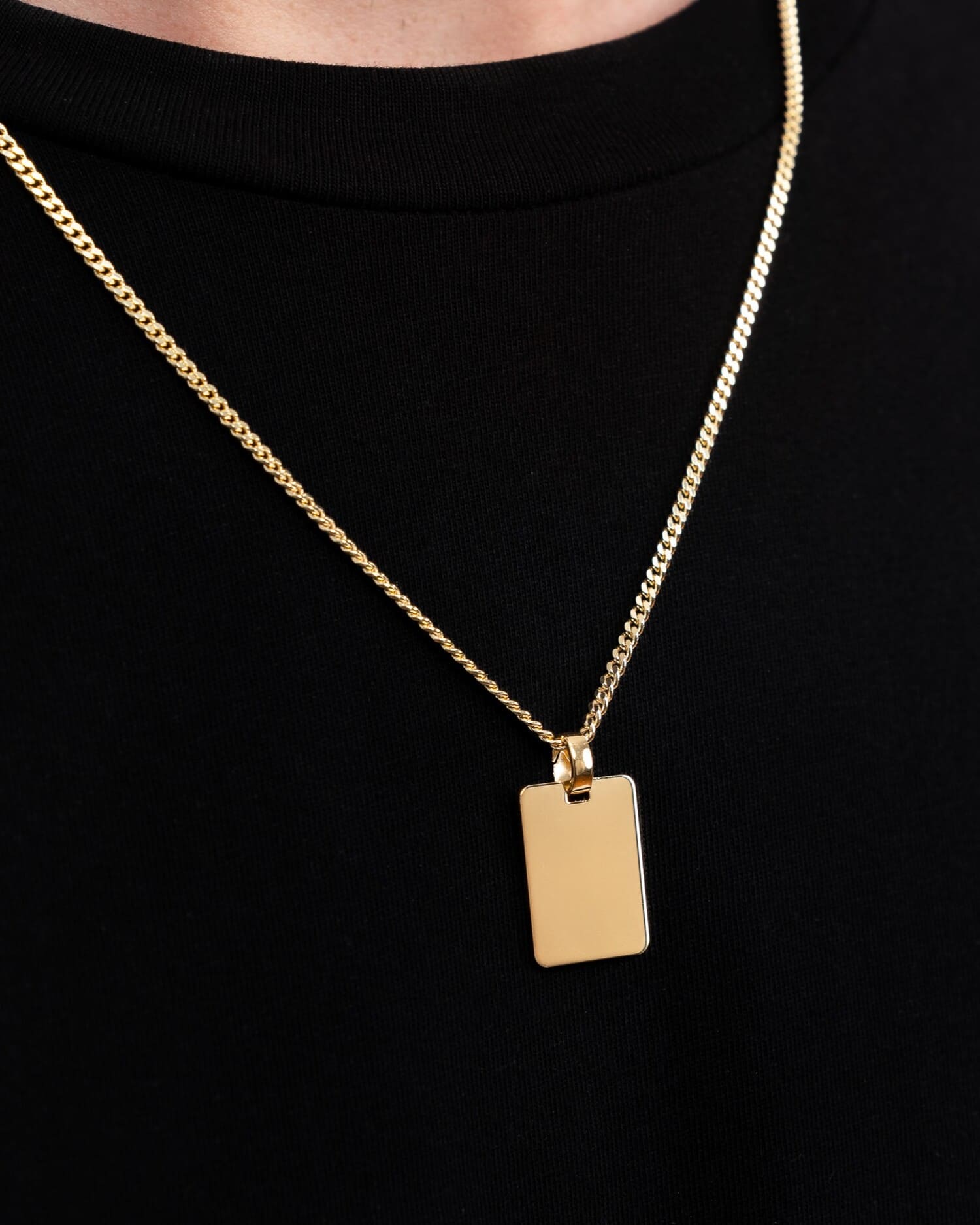 Footprint engraving plates necklace pendant rectangle