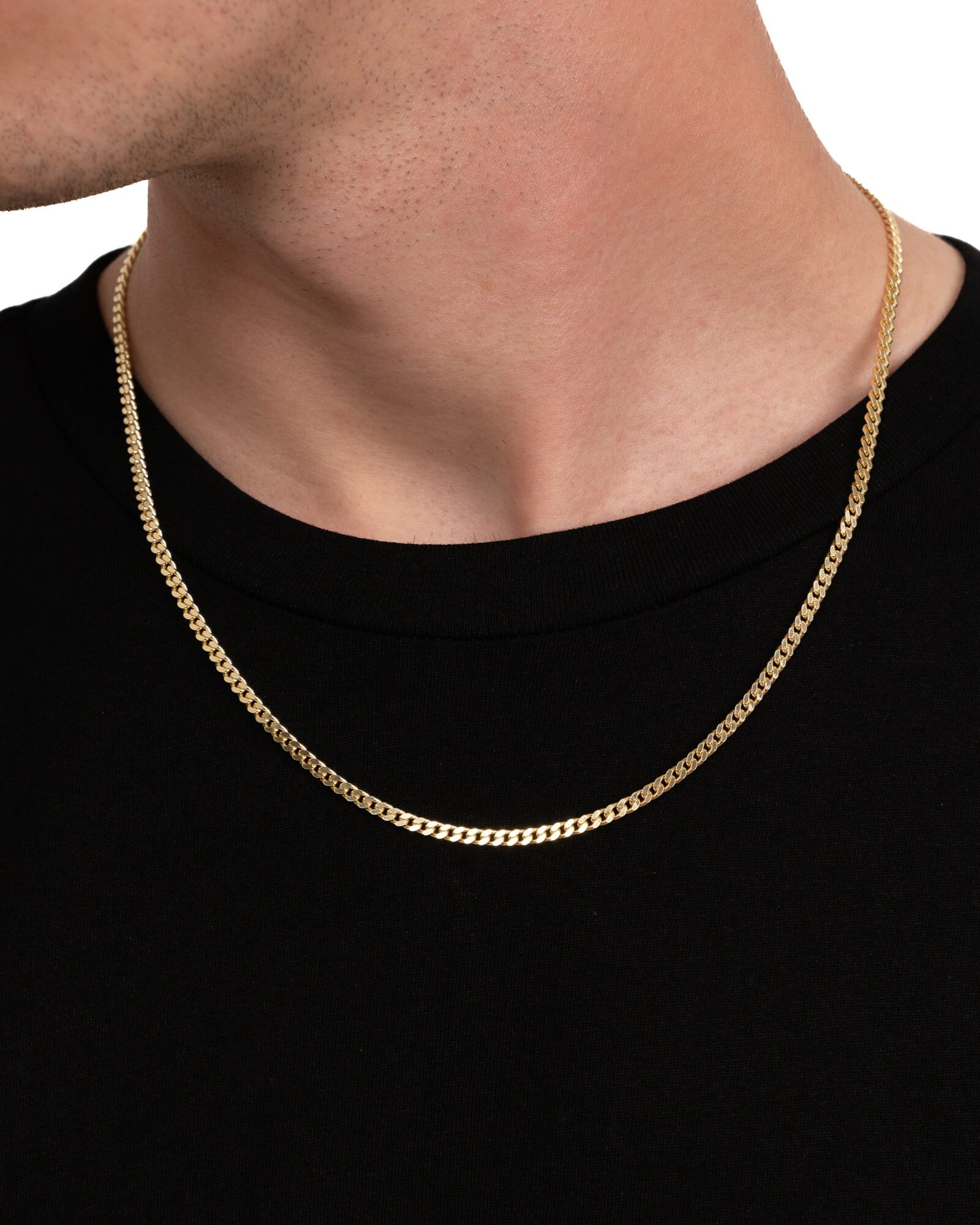 Curb chain 925 silver 18 carat gold-plated 3.30mm