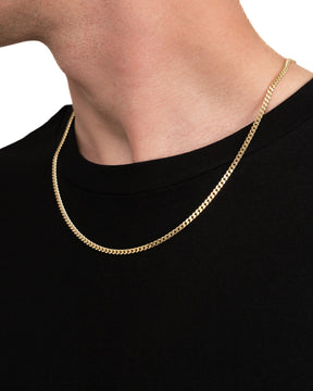 Curb chain 925 silver 18 carat gold-plated 3.30mm