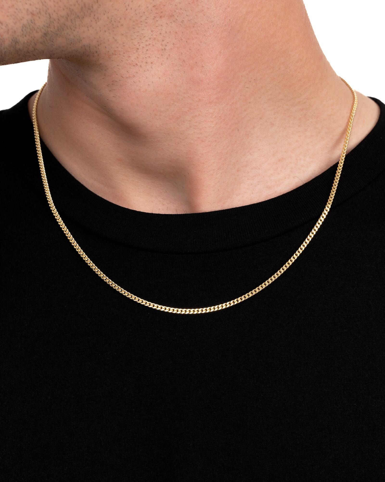 Curb chain 925 silver 18 carat gold-plated 2.40mm