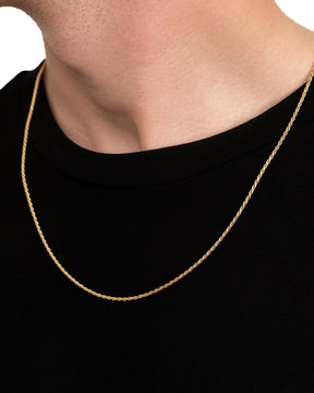 Cord necklace 925 silver 18 carat gold-plated 2.00mm