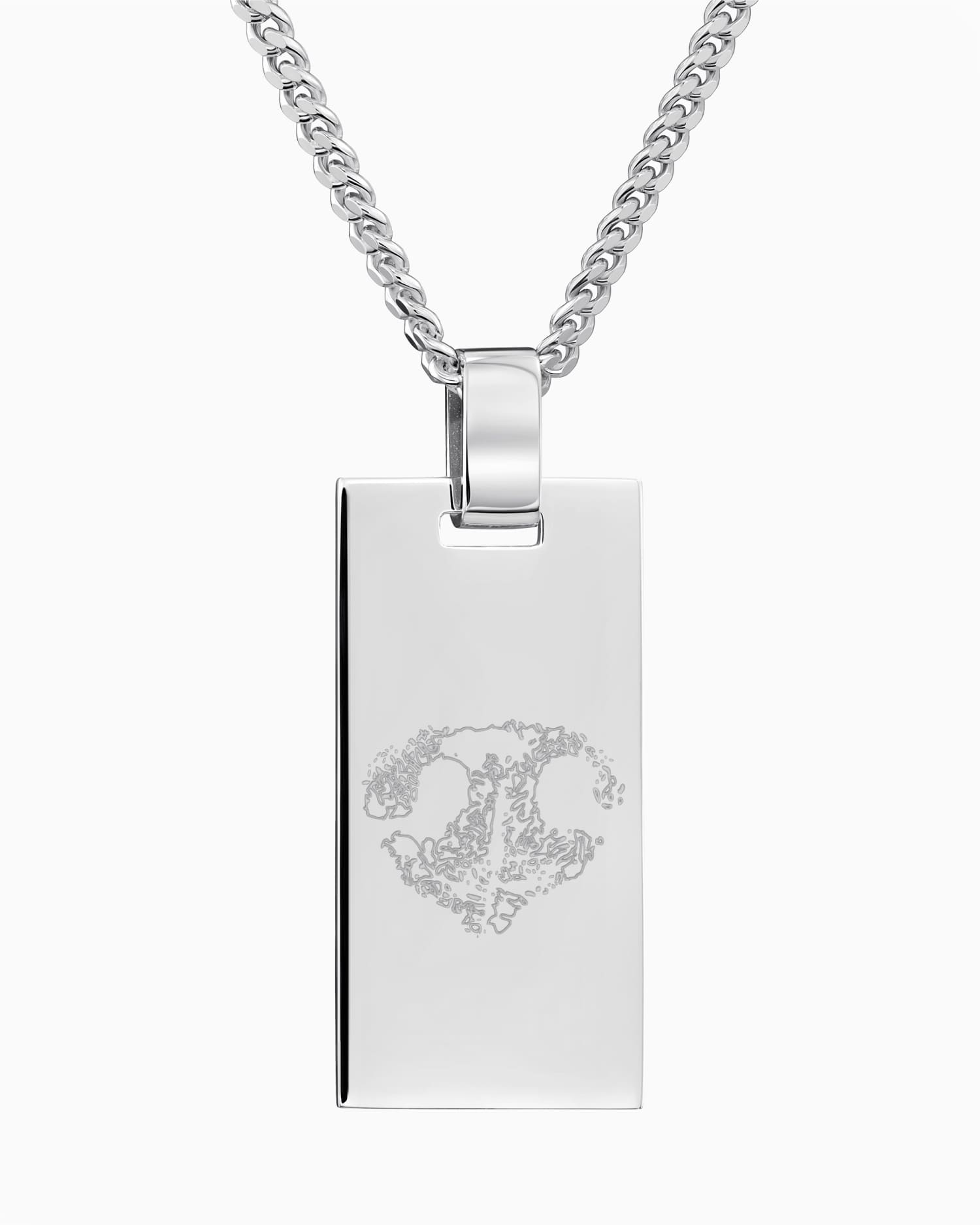 Nose print engraving plates necklace pendant rectangle