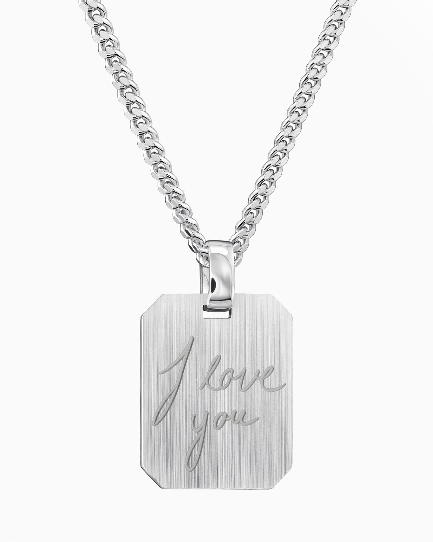 Handwriting upload engraving plates necklace pendant octagon