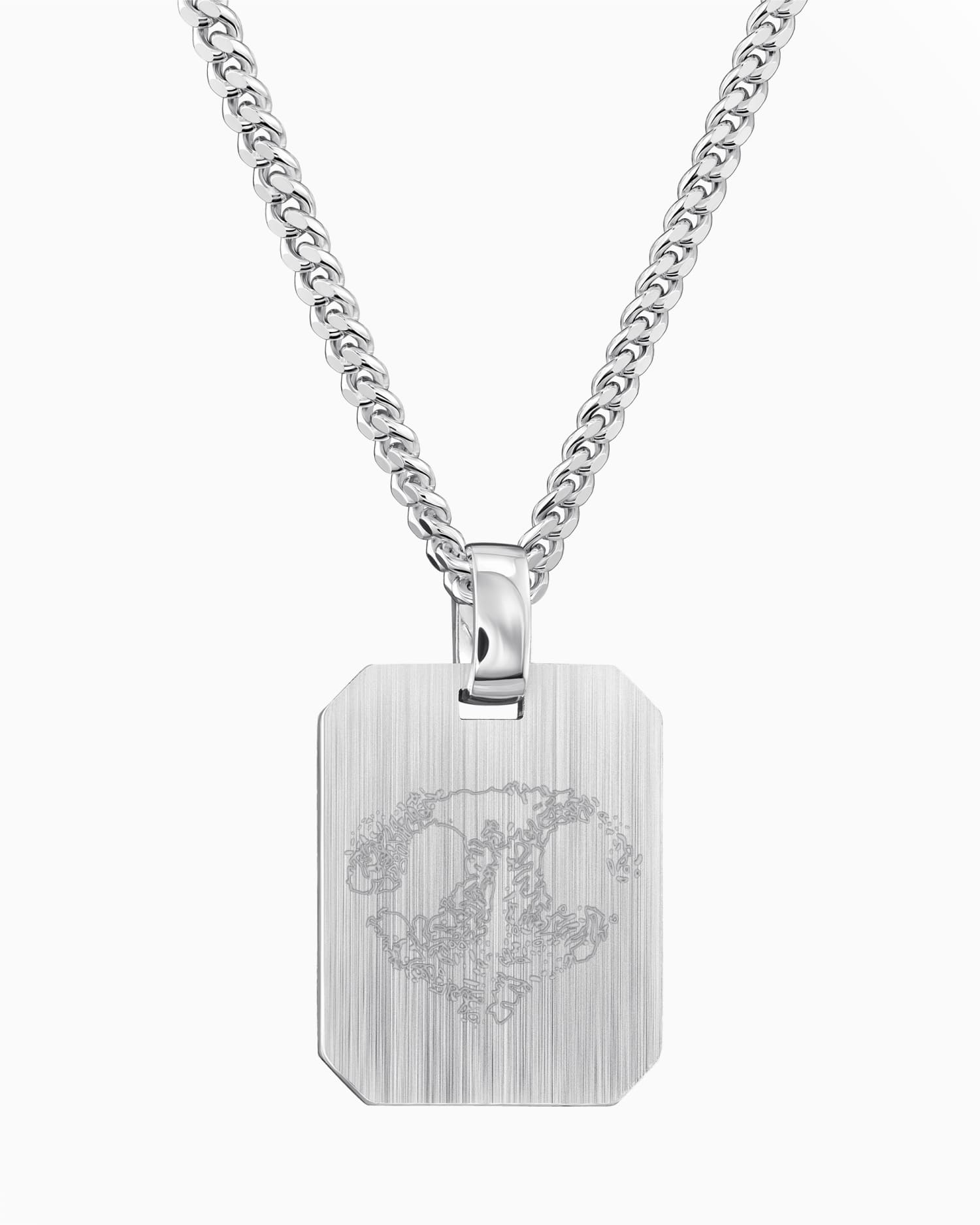 Nose print engraving plates necklace pendant octagon