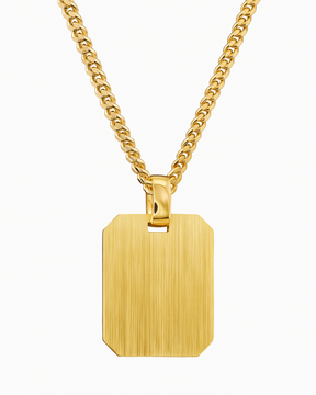 Engraving plates necklace pendant octagon