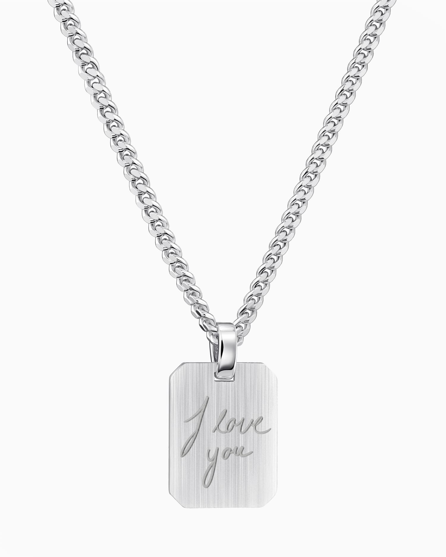 Handwriting upload engraving plates necklace pendant octagon