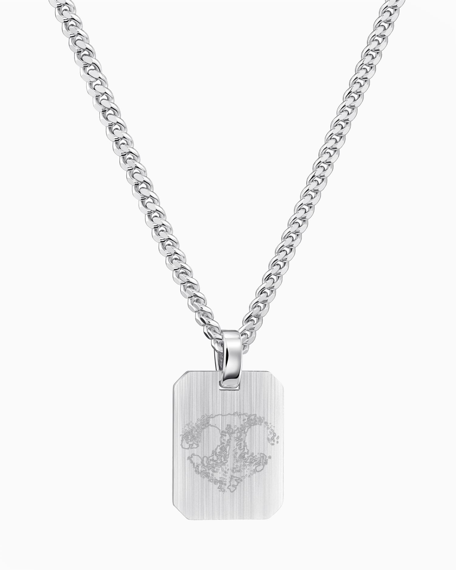 Nose print engraving plates necklace pendant octagon