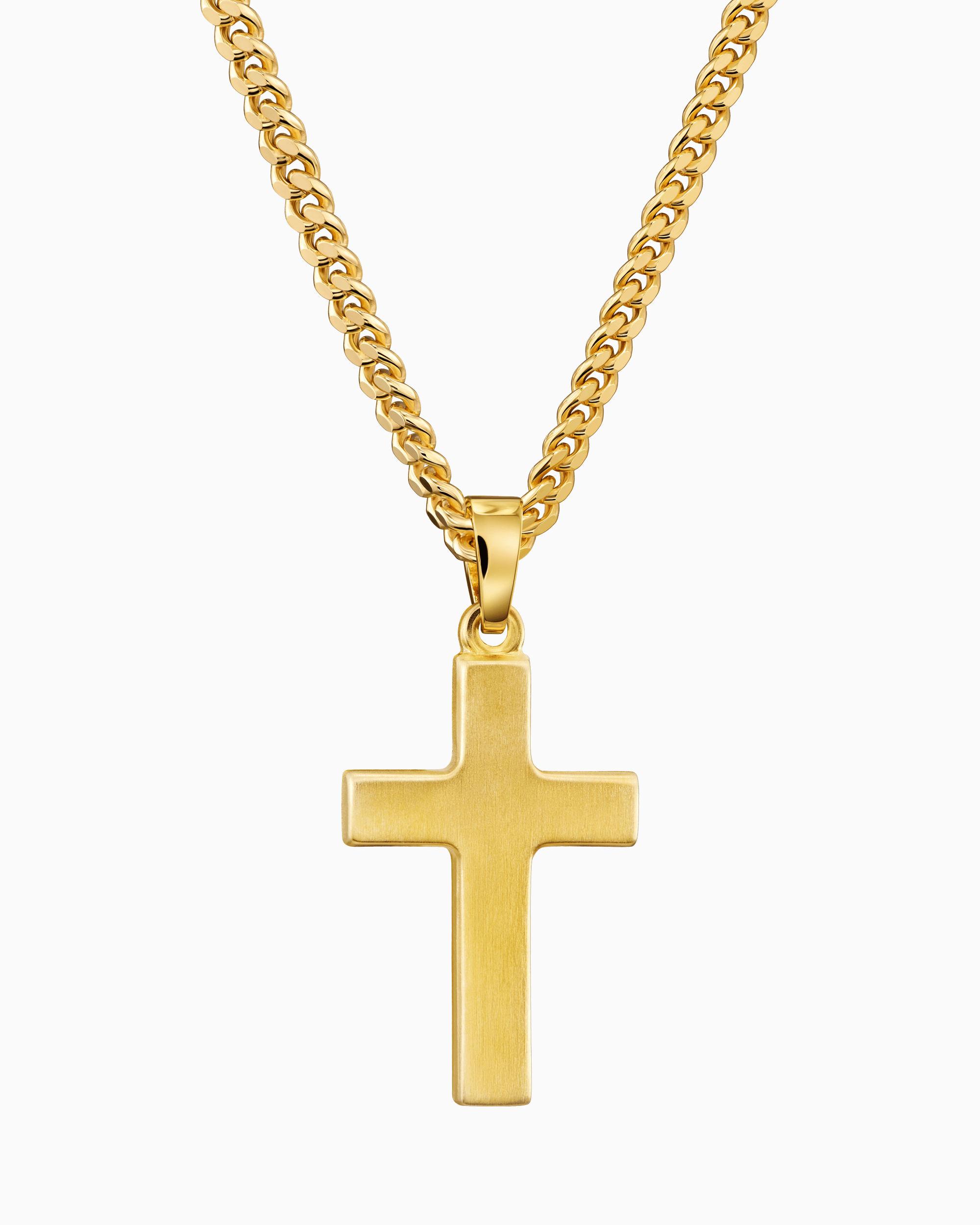 Cross necklace engraving plate pendant frosted