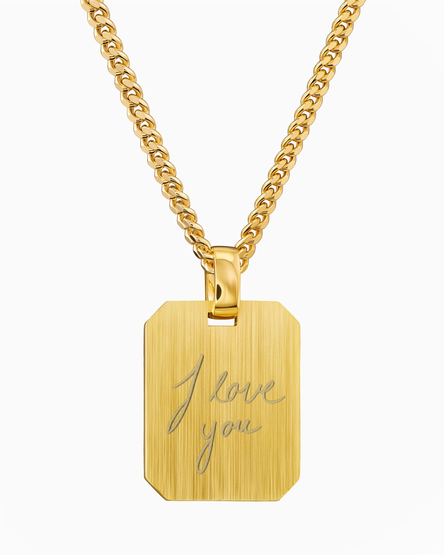 Handwriting upload engraving plates necklace pendant octagon