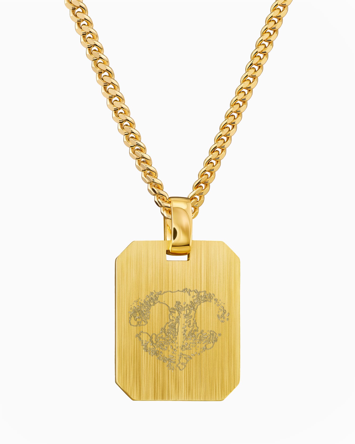 Nose print engraving plates necklace pendant octagon
